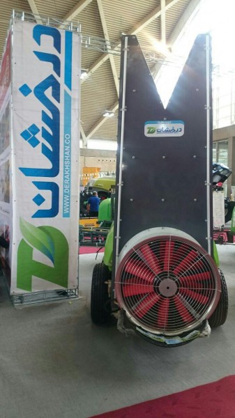 سمپاش درخشان 2000 لیتری توربینی اتومایزر باغی فن خطی(وی لاینر) ارتفاع 3 متر