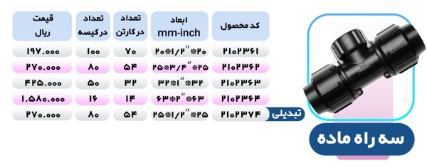 سه راه ماده پلی اتیلن