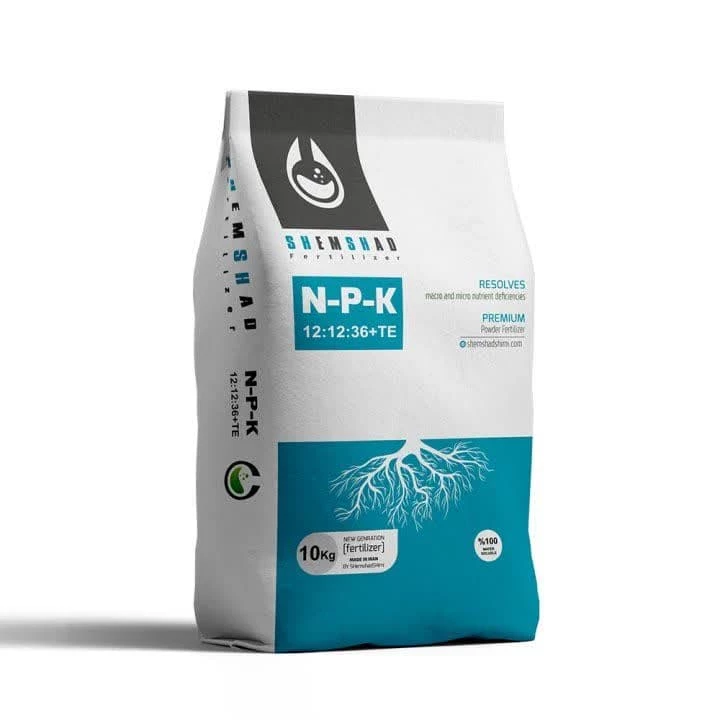 کود ان پی کا(NPK12:12:36+TE )ده کیلویی شمشاد شیمی