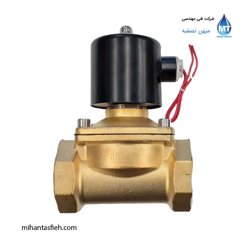 شیر برقی برنجی سایز 1 اینچ بوبین 220V یونی دی (UNI-D) مدل UW-25