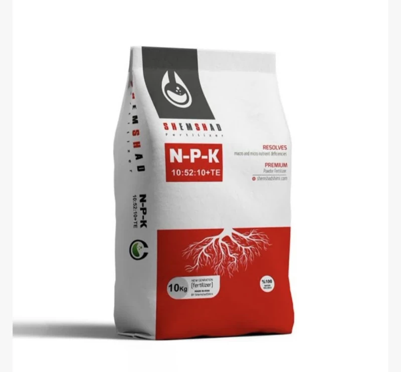 کود ان پی کا(NPK10-52-10+TE)کود کامل ده کیلویی شمشاد شیمی