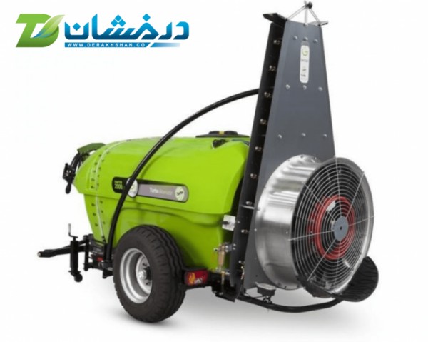 سمپاش درخشان 2000 لیتری باغی توربینی اتومایزر فن خطی ارتفاع2.35 متر